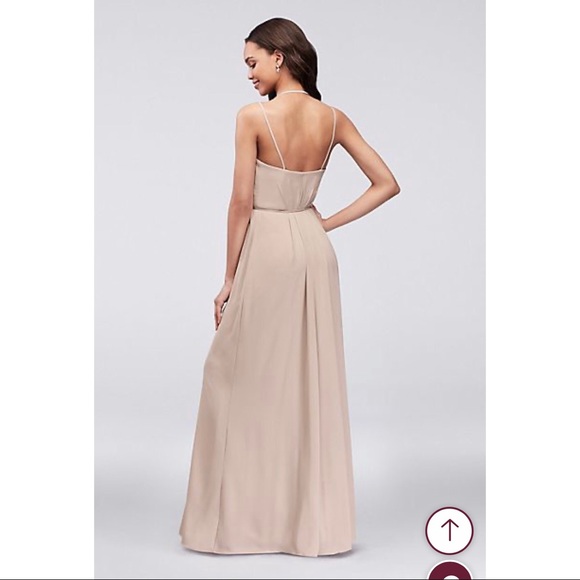 DAVID'S BRIDAL Long Bridesmaid Wrap Dress F19755 - Picture 2 of 5